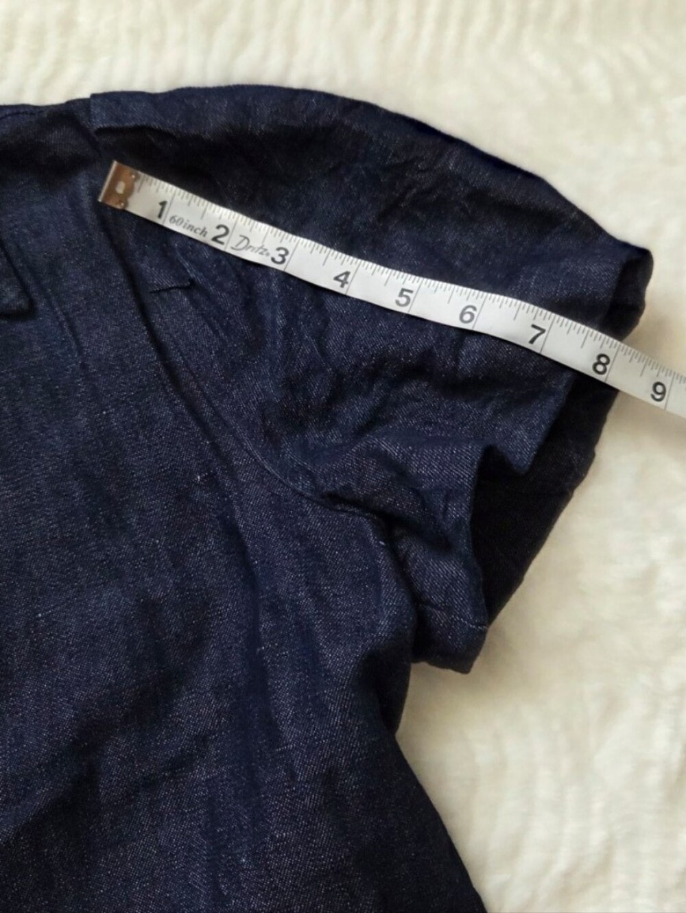 Brochu Walker Indigo Tiered Button-Down Midi Dress Missing Botton - Picture 8 of 11